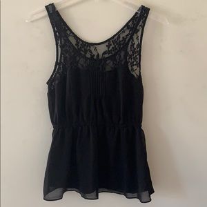Black lace peplum top